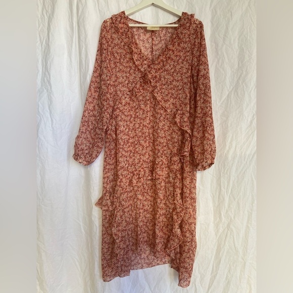 Maeve Sirena Floral Print Midi Dress Boho Anthropology Size Medium - Picture 2 of 10